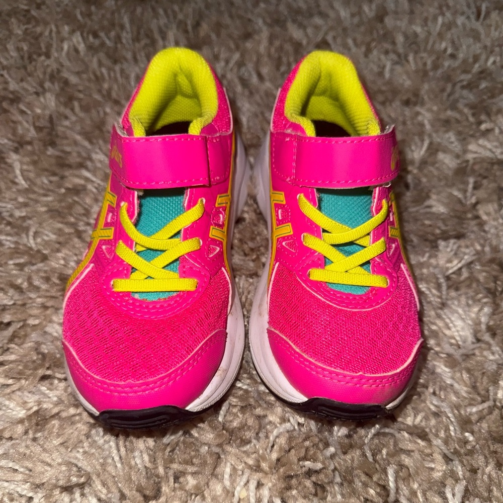 ASICS Neon Pink and Yellow Sneakers